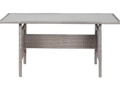 Havebord VITERBO 145 cm 80 cm Glas Lysegrå