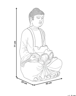 Havefontæne LED URLANTE Buddha Grå