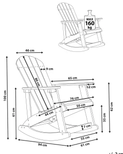 Havegyngestol ADIRONDACK Lysegrå