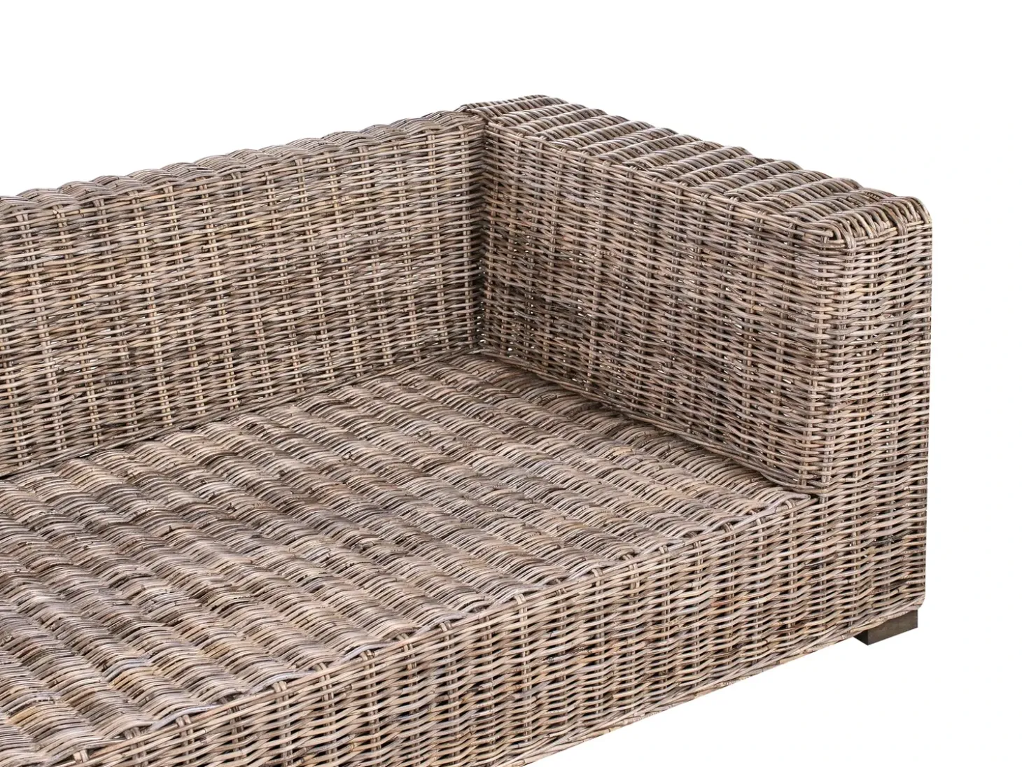 Have-hjørnesofa 3 personers VALLETRI Højrevendt Rattan Grå