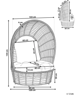 Havelænestol LIDO Rattan Beige