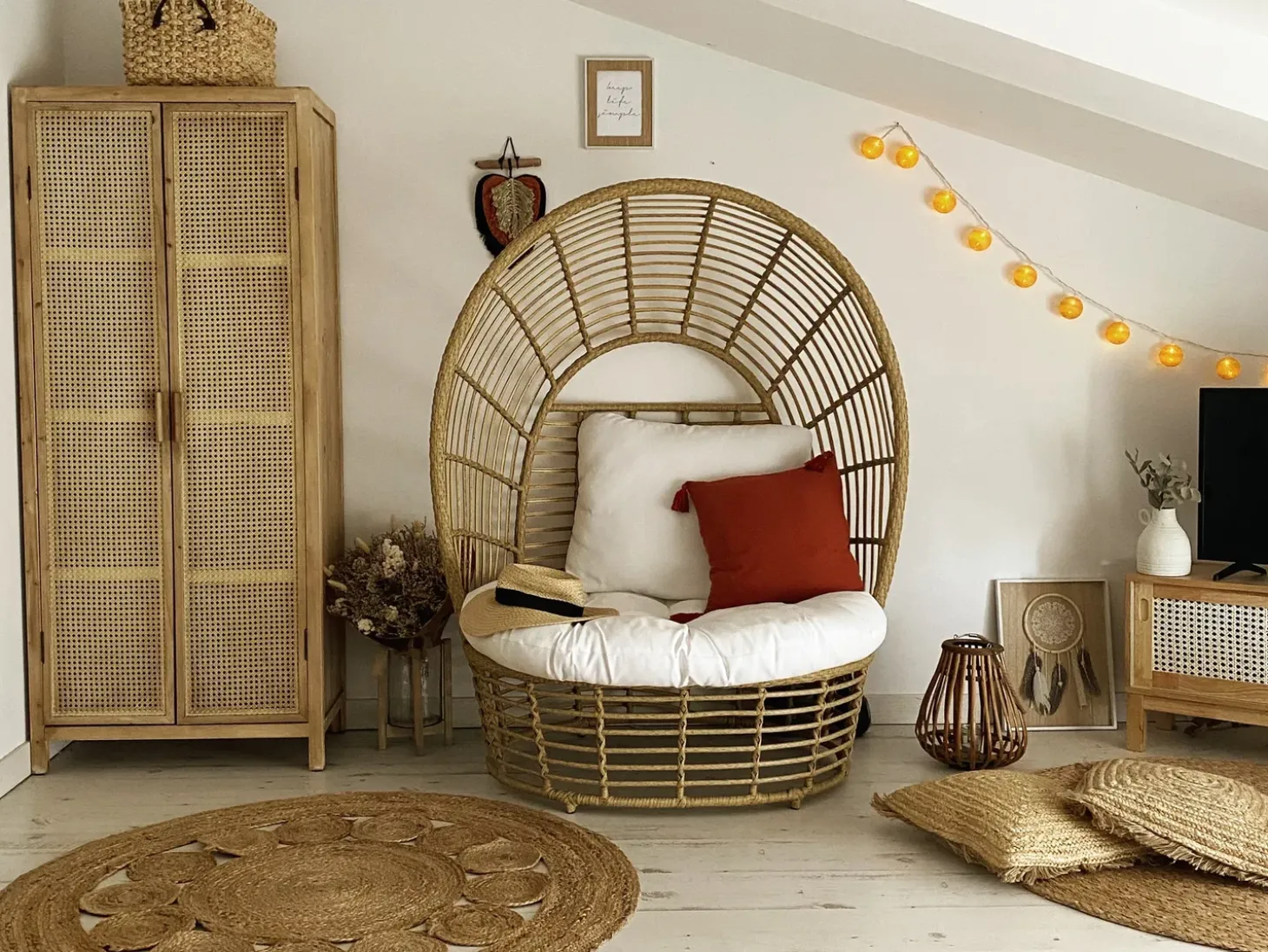 Havelænestol LIDO Rattan Beige