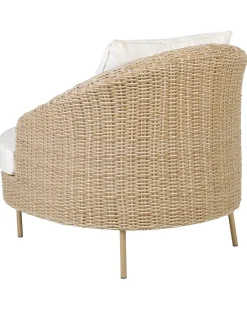 Havelænestol med fodskammel ARCILLE PE-rattan Naturlig
