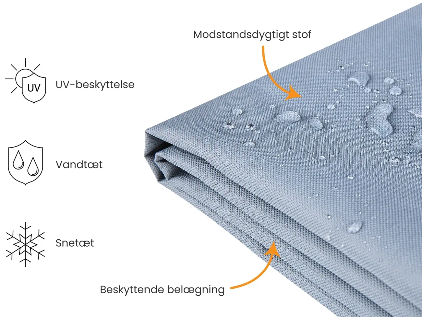 Havemøbelovertræk CHUVA 230 cm 225 cm 65 cm Grå