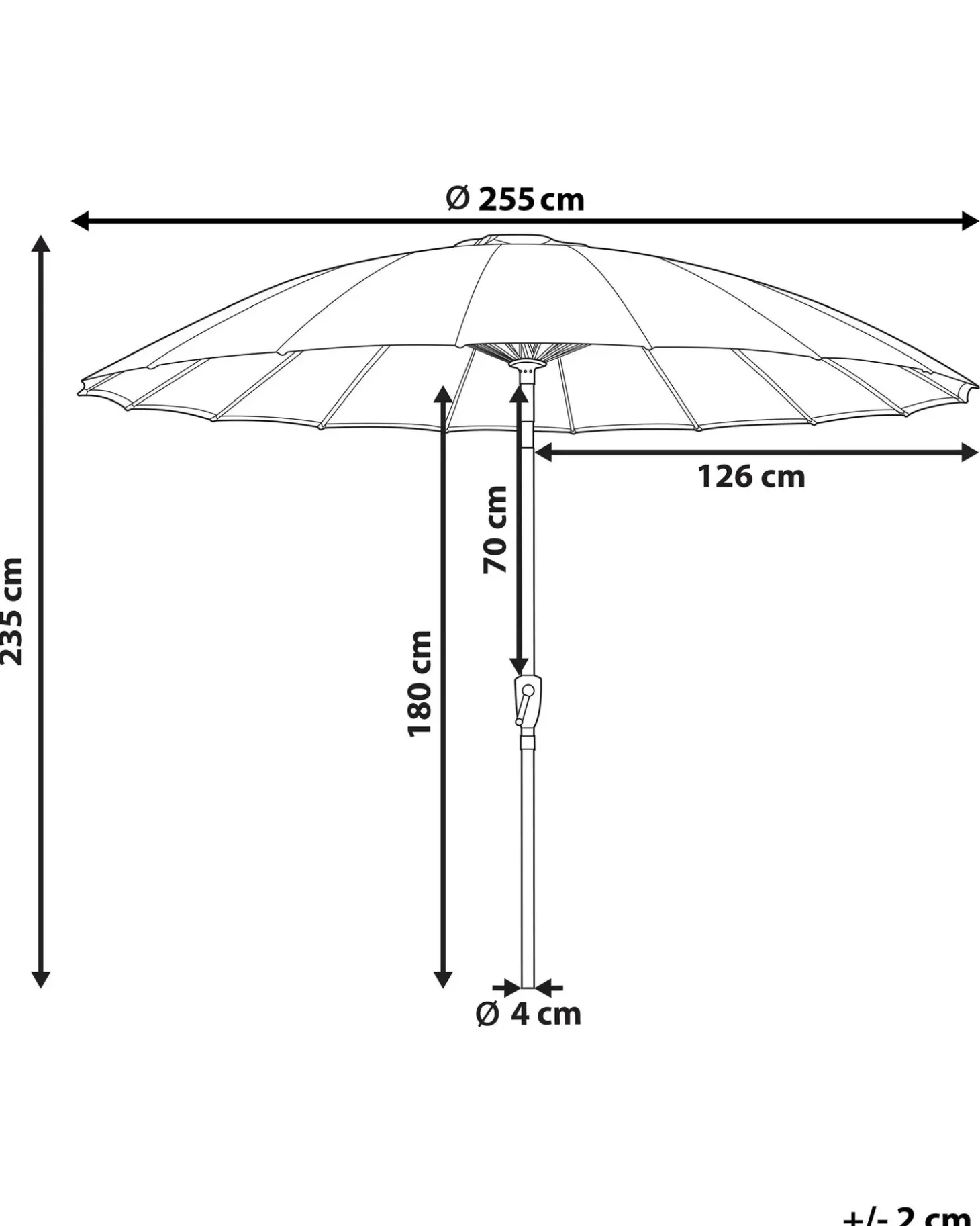 Haveparasol 255 cm BAIA Smaragdgrøn