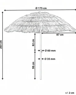 Haveparasol 175 cm CIVETTA Naturlig