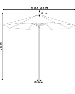Haveparasol 260 cm FERENTILLO Sort/hvid