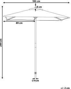 Haveparasol 195 cm FLAMENCO Lys Beige