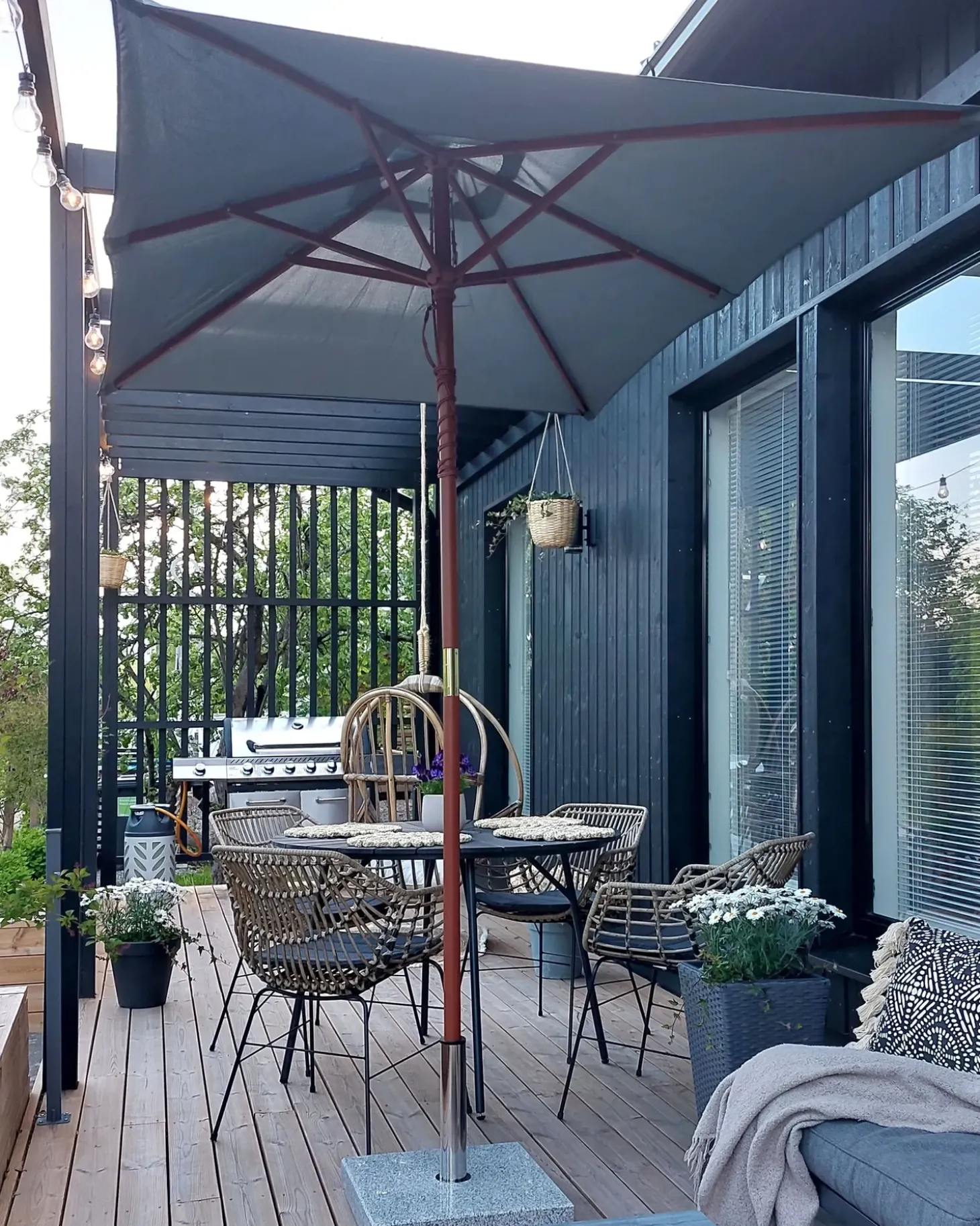 Haveparasol 195 cm FLAMENCO Mørkegrå