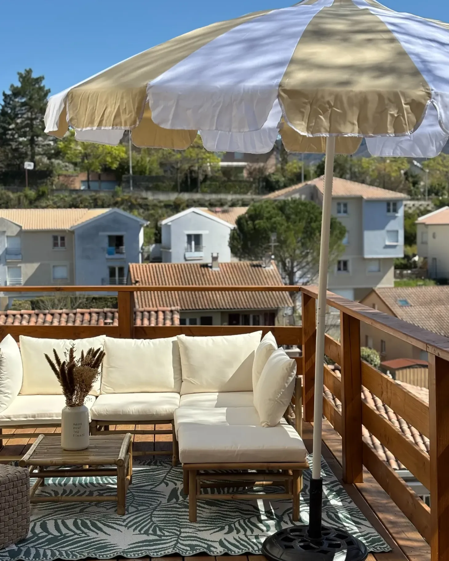 Haveparasol 245 cm MINOA Hvid/beige