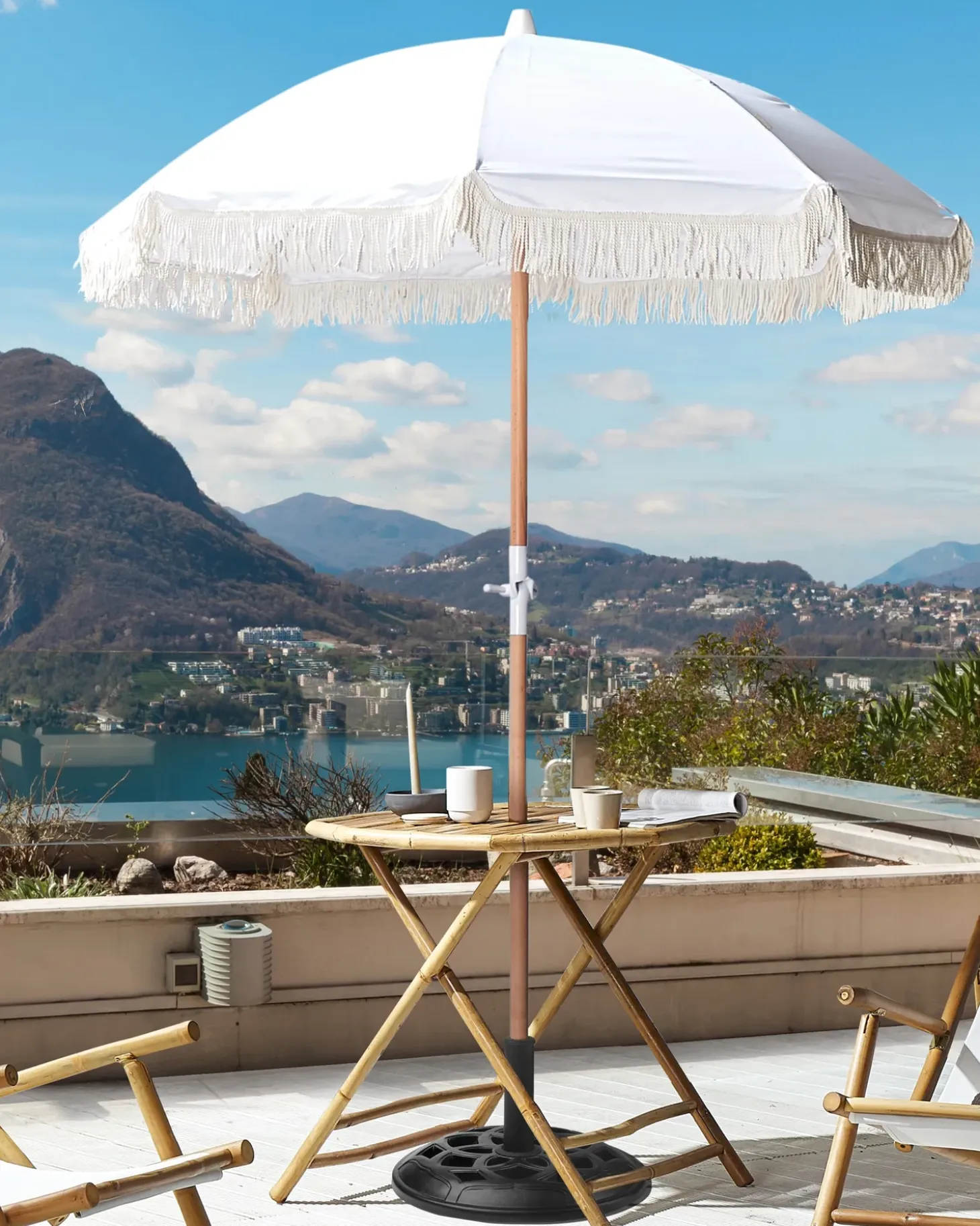 Haveparasol 150 cm MONDELLO Hvid