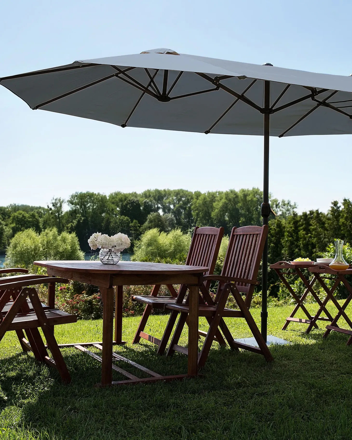 Haveparasol 460 cm SIBILLA Grå