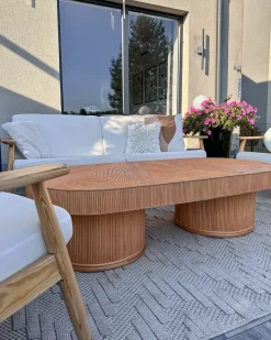 Havesofabord AIROLE 150 cm 70 cm Rattan Brun
