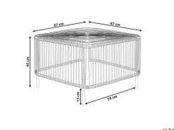 Havesofabord CESENATICO 67 cm 67 cm Rattan Naturlig