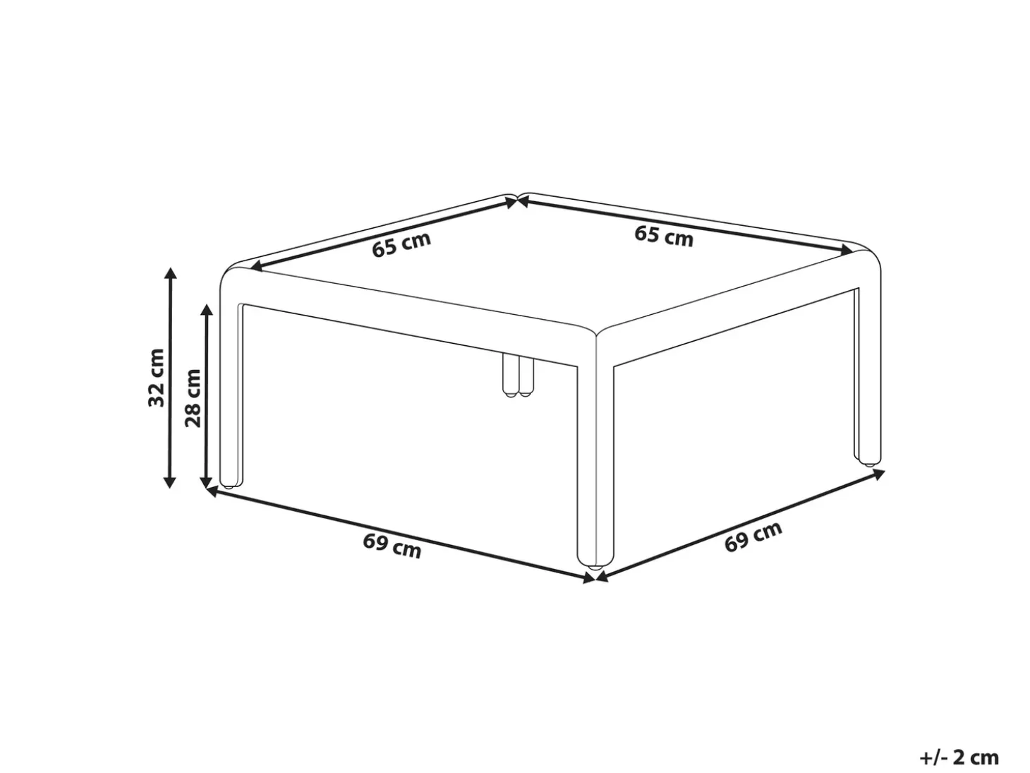 Havesofabord FERRETTI 69 cm 69 cm Brungrå