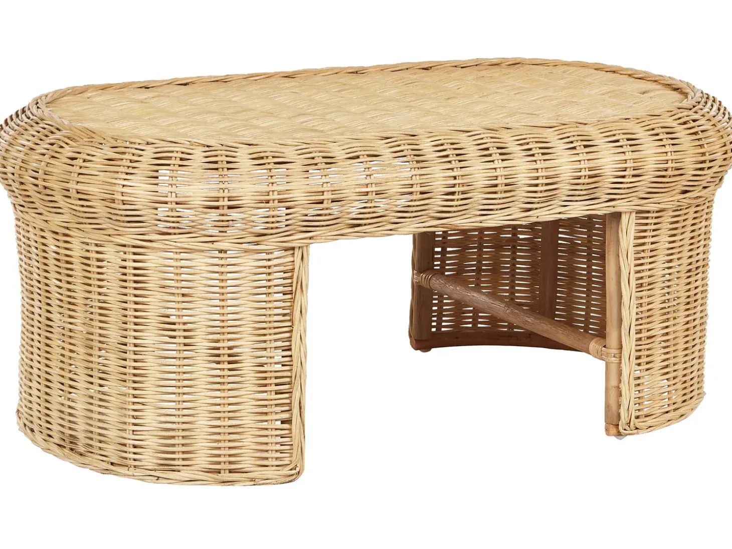 Havesofabord LIVADEIA 60 cm 96 cm Rattan Naturlig