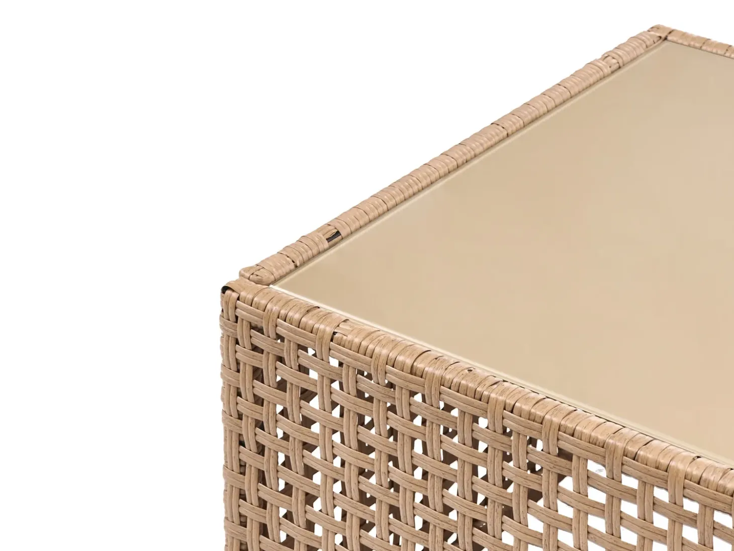 Havesofabord OMEGANA 66 cm 66 cm PE-rattan Beige