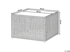 Havesofabord OMEGANA 66 cm 66 cm PE-rattan Beige