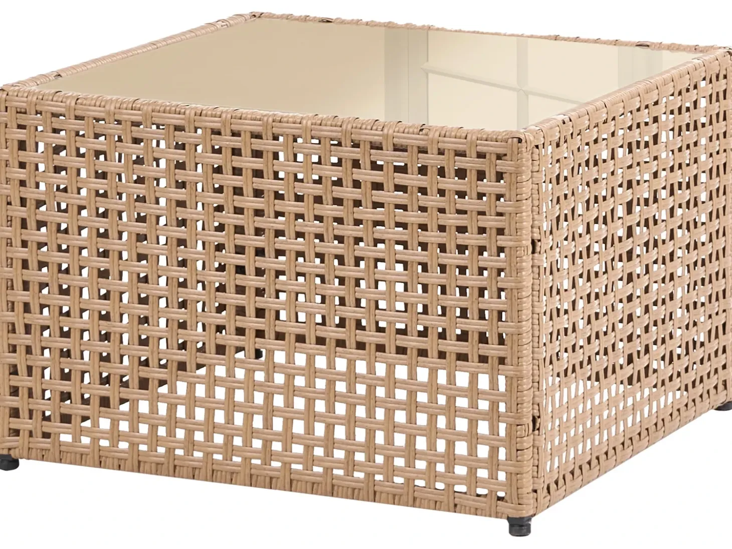 Havesofabord OMEGANA 66 cm 66 cm PE-rattan Beige