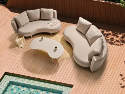 Havesofabord PARORI 65 cm 130 cm Metal Beige