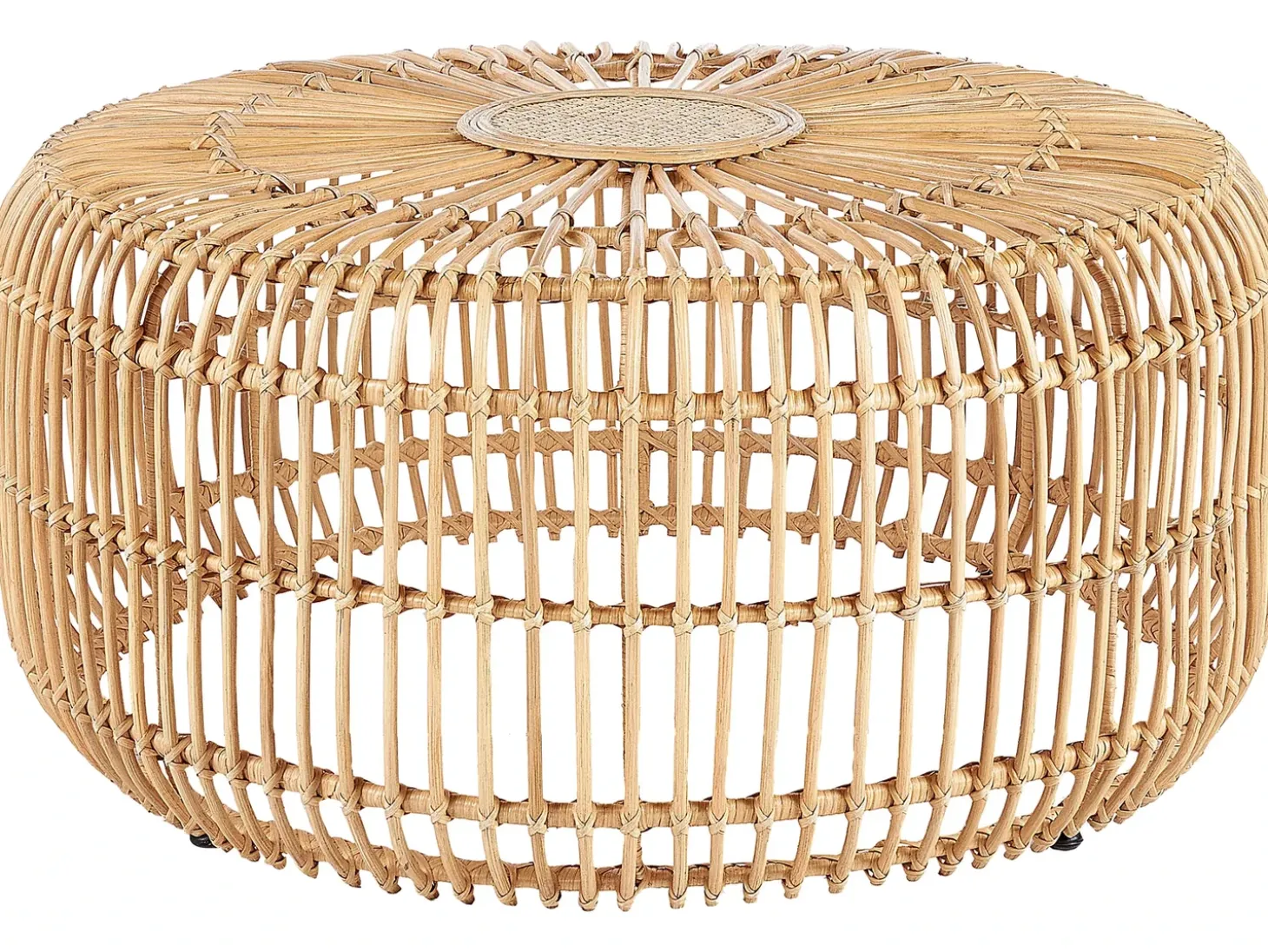 Havesofabord RANDAZZO 85 cm 85 cm Rattan Lysebrun