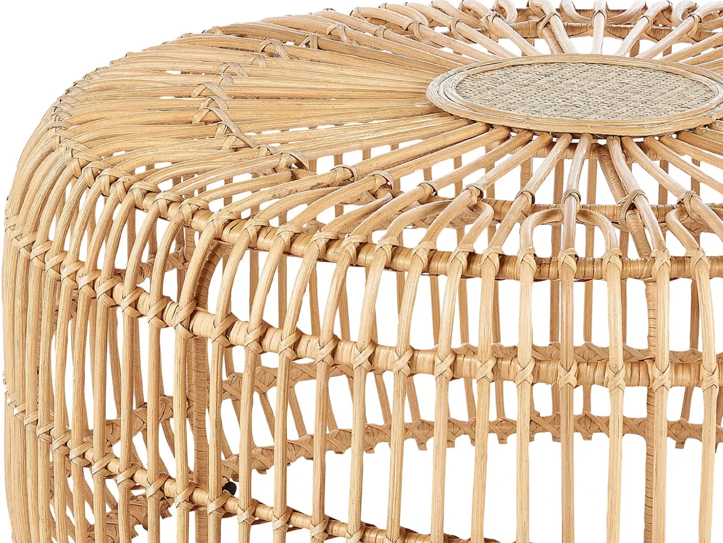 Havesofabord RANDAZZO 85 cm 85 cm Rattan Lysebrun