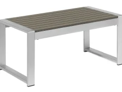 Havesofabord SALERNO 90 cm 50 cm Metal Mørkegrå