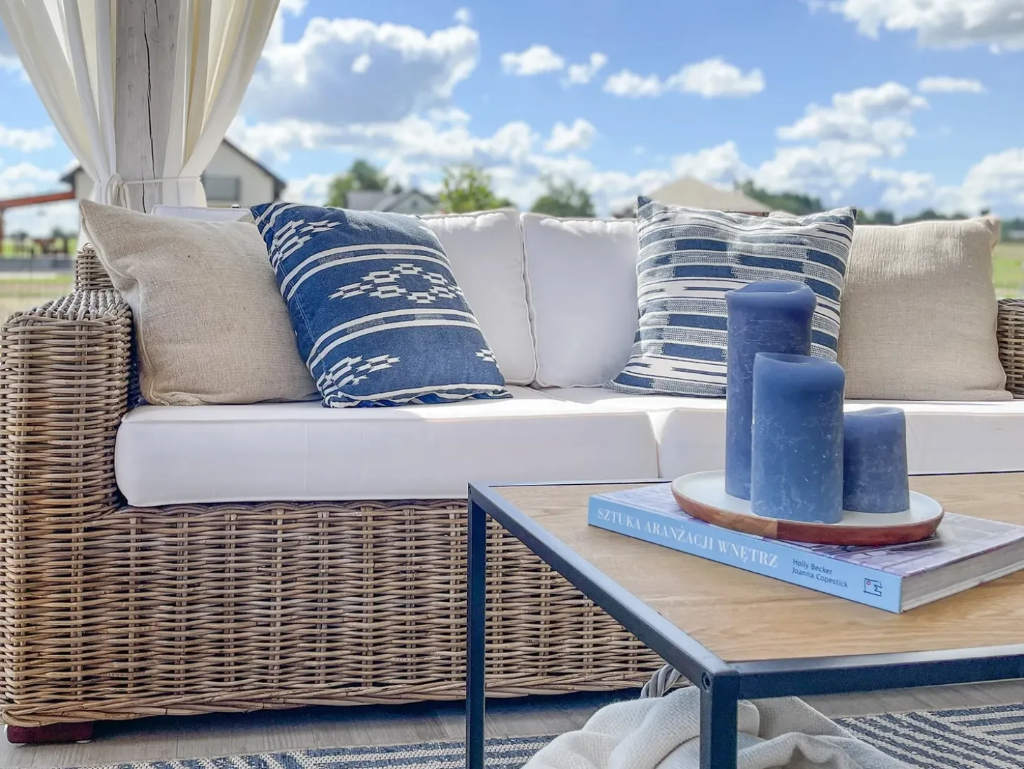 Havesofa 2 personers ARDEA Rattan Lysebrun