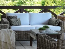 Havesofa 2 personers ARDEA Rattan Lysebrun