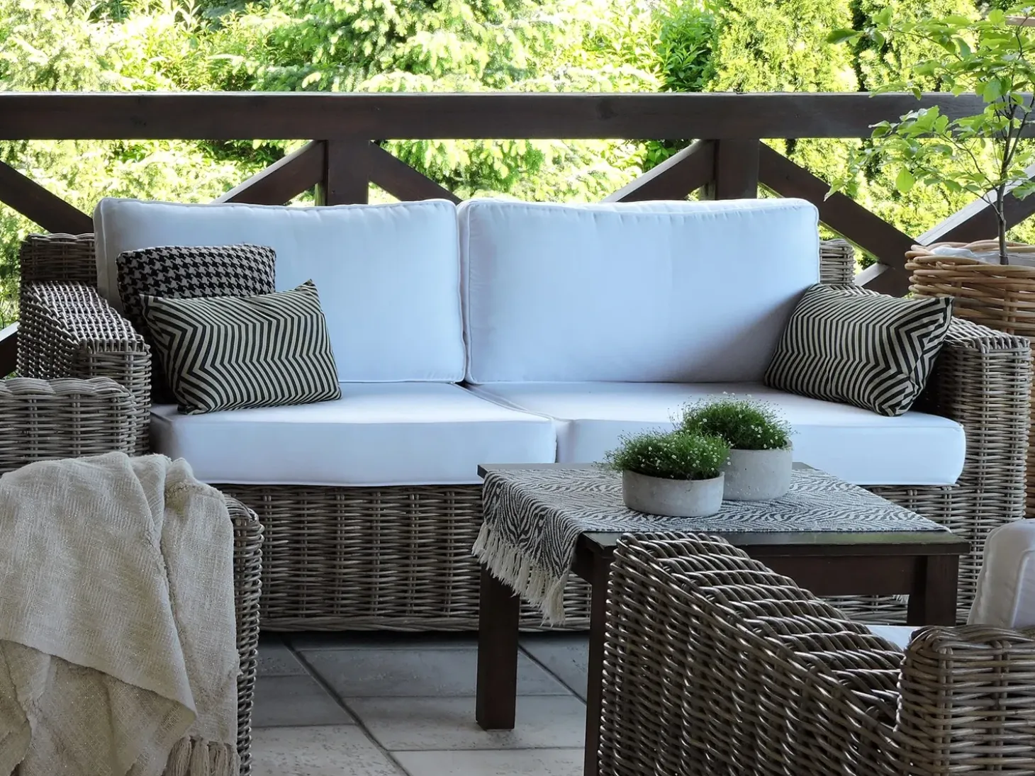 Havesofa 2 personers ARDEA Rattan Lysebrun