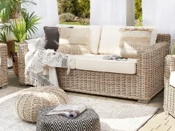 Havesofa 2 personers ARDEA Rattan Lysebrun