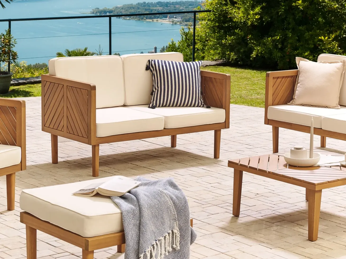 Havesofa 2 personers BARATTI Akacietræ Brun