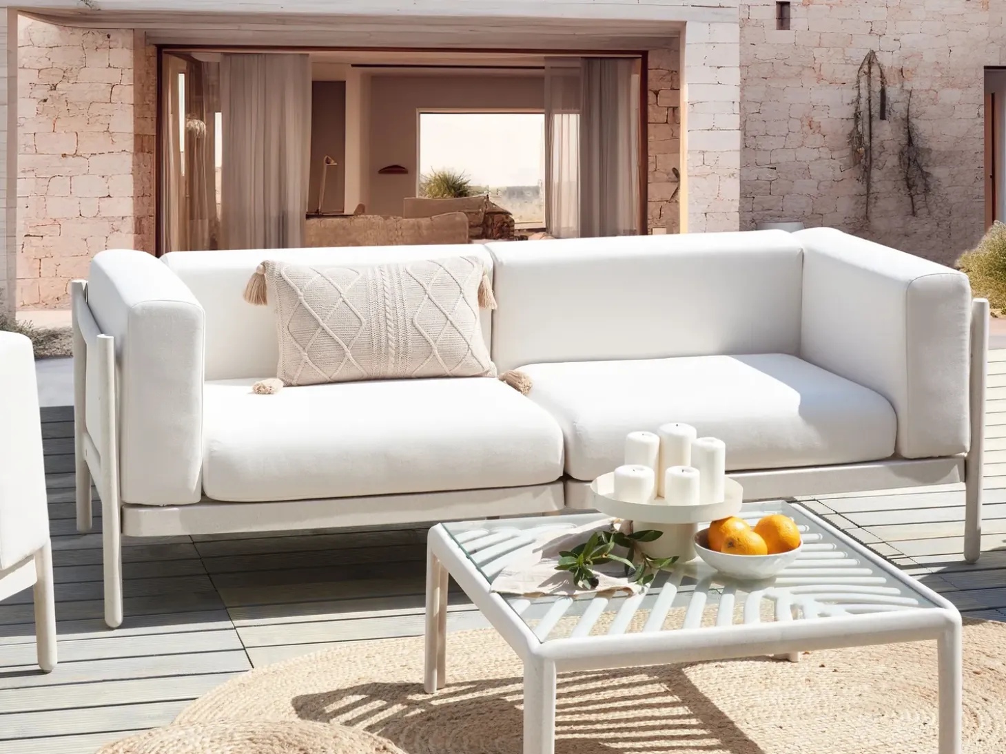 Havesofa 2 personers FERRETTI Lys Beige