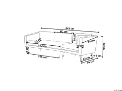 Havesofa 3 personers LORETELLO Venstrevendt Beige