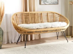 Havesofa 2 personers MARATEA Rattan Naturlig