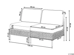 Havesofa 2 personers OMEGANA Uden armlæn PE-rattan Lys Beige