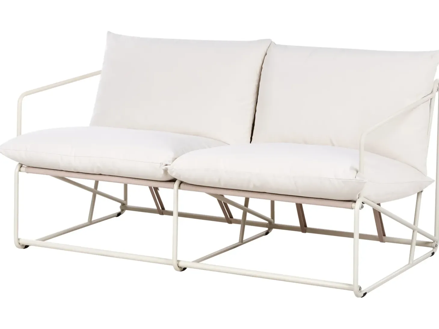 Havesofa 2 personers PONTE Metal Lys Beige