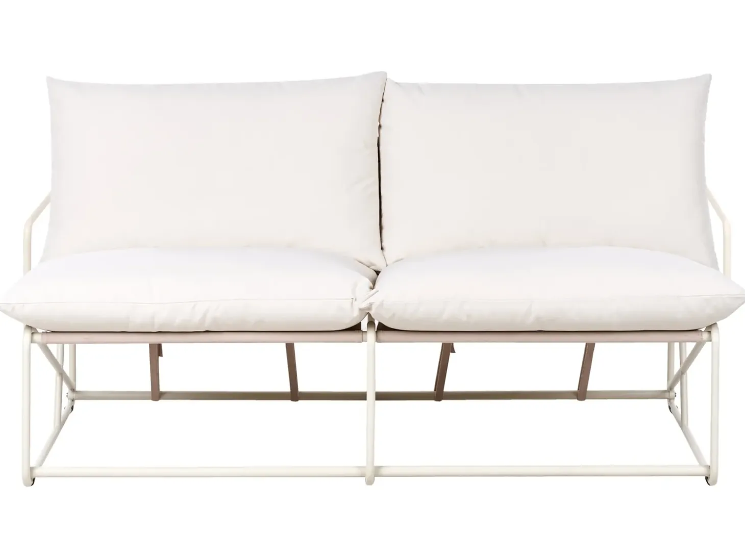 Havesofa 2 personers PONTE Metal Lys Beige