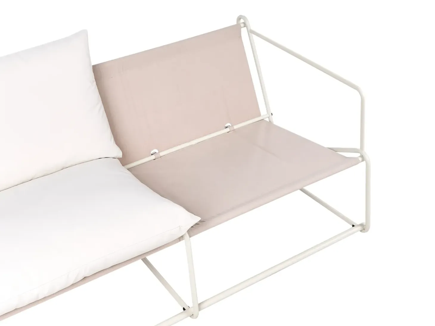 Havesofa 2 personers PONTE Metal Lys Beige