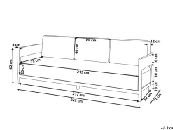 Havesofa 3 personers SAMPIERI Metal Lysebrun