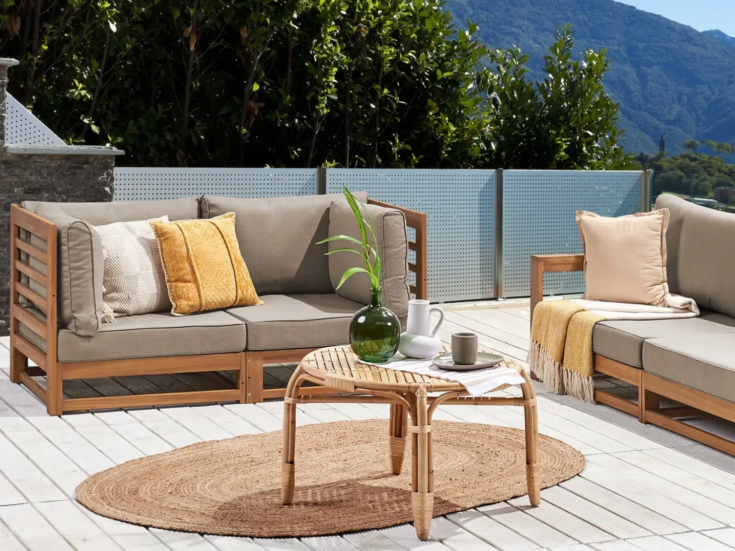Havesofa 2 personers TRANI Certificeret akacietræ Lysebrun