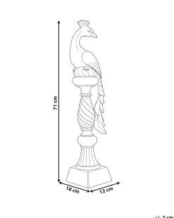Havestatue HAARBY Påfugl Guld
