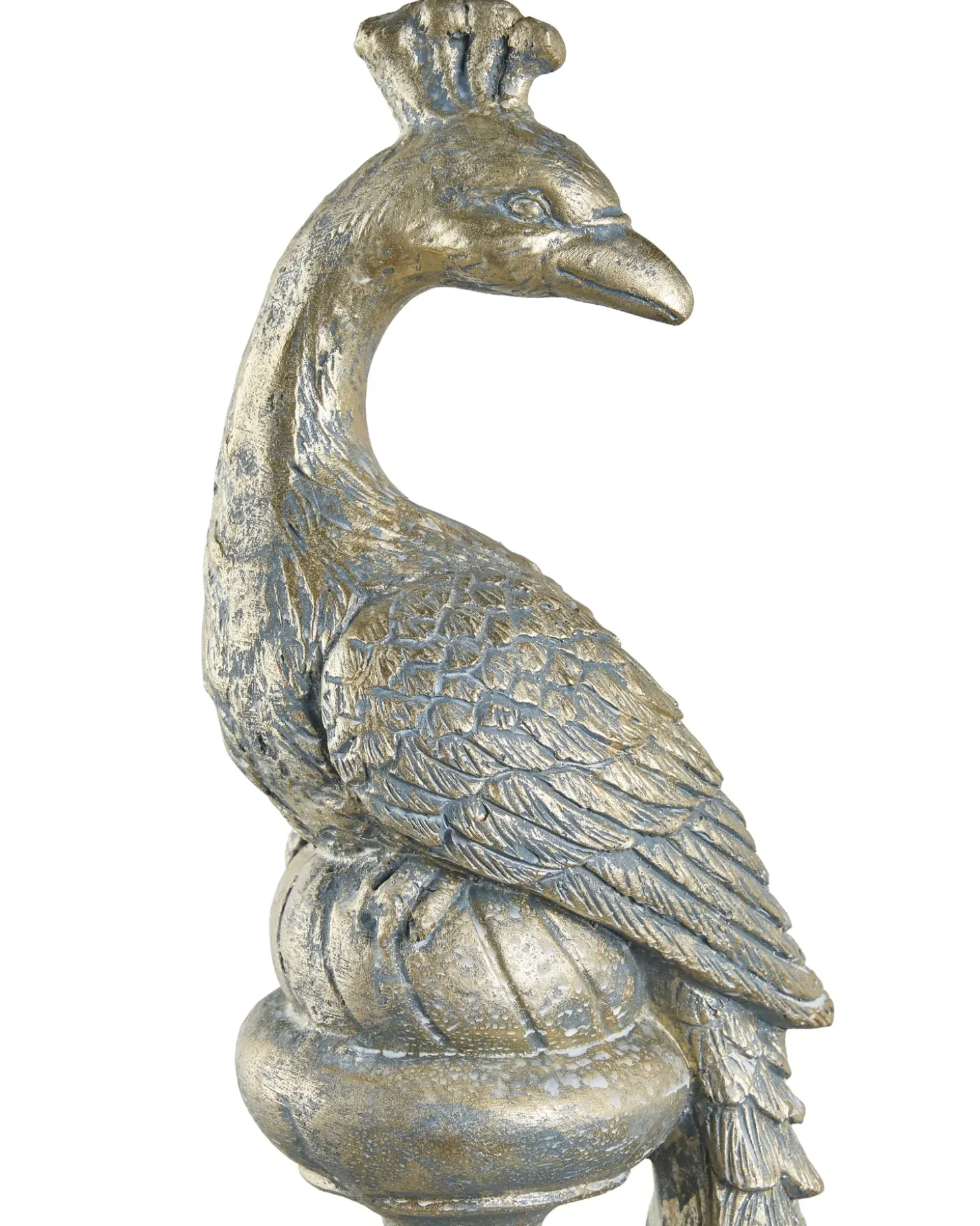 Havestatue HAARBY Påfugl Guld