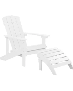Havestol ADIRONDACK med fodskammel Hvid