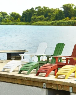 Havestol ADIRONDACK med fodskammel Hvid