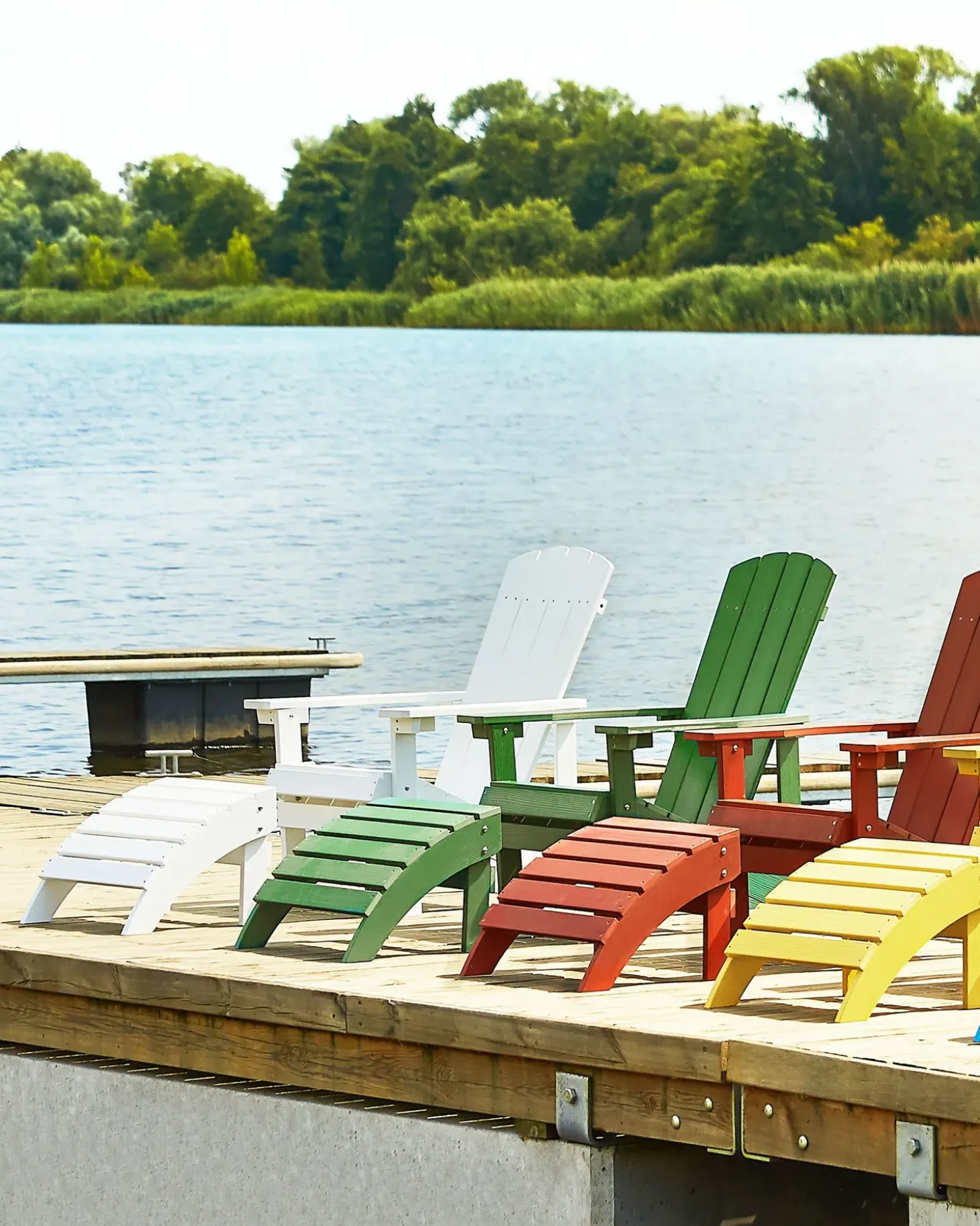 Havestol ADIRONDACK med fodskammel Hvid