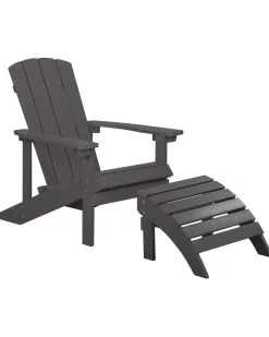 Havestol ADIRONDACK med fodskammel Mørkegrå