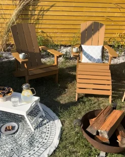 Havestol ADIRONDACK med fodskammel Brun