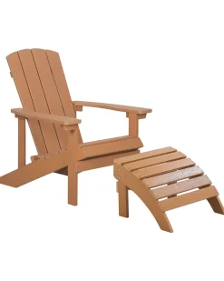 Havestol ADIRONDACK med fodskammel Brun
