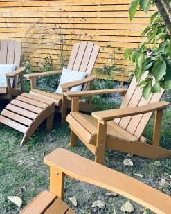 Havestol ADIRONDACK med fodskammel Brun